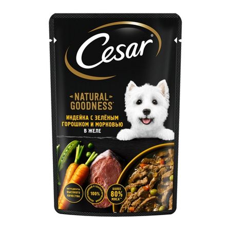 Cesar Natural Goodness влажный корм для собак с говядиной паприкой и шпинатом в соусе в паучах - 80 г 1456₽