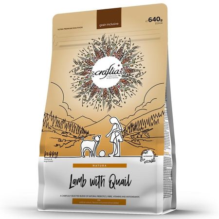 Craftia Natura Puppy Medium Large Breed сухой корм для щенков средних и крупных пород с ягненком и перепелкой - 640 г 998₽