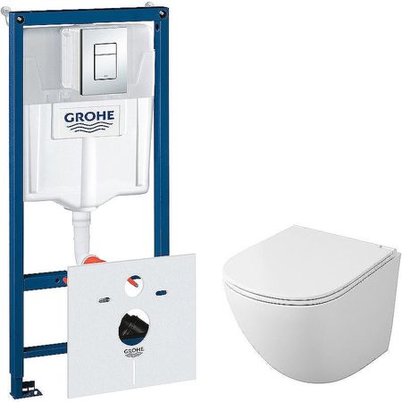 Комплект унитаза Owl 1975 Vind Cirkel-H TOWLT190302 с инсталляцией Grohe Rapid SL 38775001 с сиденьем Микролифт и клавишей смыва Хром 35590₽