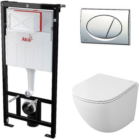 Комплект унитаза Owl 1975 Vind Cirkel-H TOWLT190302 с инсталляцией Alcaplast Sadromodul AM1011120-31 RU M71-0001 с сиденьем Микролифт и клавишей смыва Хром 33794₽