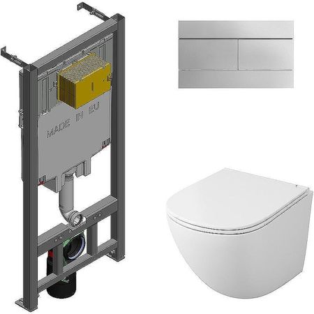 Комплект унитаза Owl 1975 Vind Cirkel-H TOWLT190302 с сиденьем Микролифт и инсталляцией Jacob Delafon E29025-NFE4316-CP с клавишей смыва Хром 31745₽