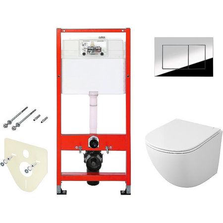 Комплект унитаза Owl 1975 Vind Cirkel-H TOWLT190302 с инсталляцией Tece Profil 9400412 с сиденьем Микролифт и клавишей смыва Хром глянцевый 34965₽