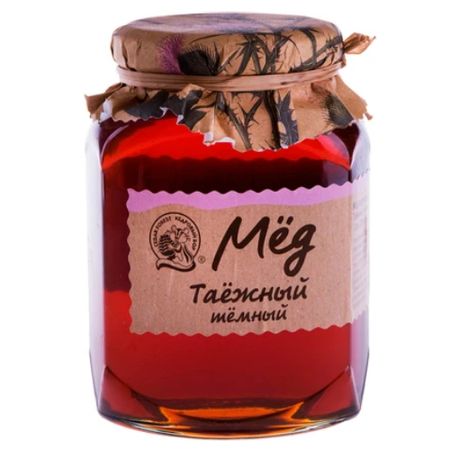 Мед Кедровый бор таежный темный натуральный 500 г