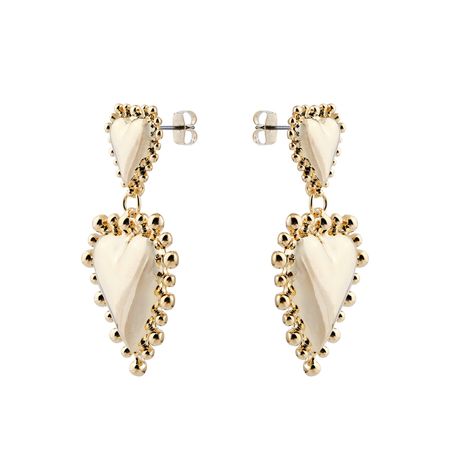 Free Form Jewelry Золотистые объемные серьги с сердцами