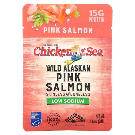 Chicken of the Sea, горбуша дикого улова, с низким содержанием натрия, 70 г (2,5 унции)