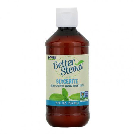 NOW Foods, Better Stevia, бескалорийный жидкий подсластитель, глицерит, 237 мл (8 жидк. унций)