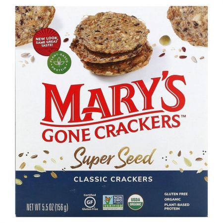Mary's Gone Crackers, Super Seed, зерновые крекеры, классический вкус, 156 г (5,5 унции)
