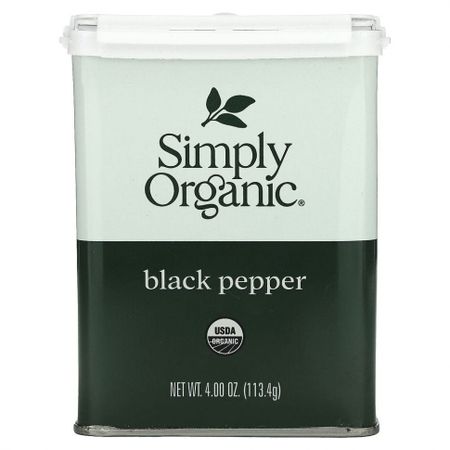 Simply Organic, Молотый черный перец, 113,4 г (4 унции)