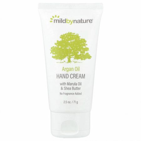 Mild By Nature, крем для рук с аргановым маслом, маруловым маслом и маслом ши, без запаха, 71 г (2,5 унции)