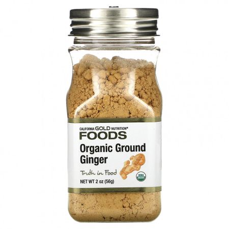 California Gold Nutrition, органический молотый имбирь, 56 г (2 унции)