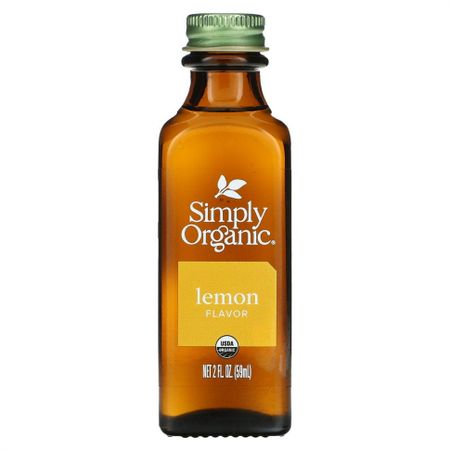 Simply Organic, Лимонный ароматизатор, 2 жидких унций (59 мл)