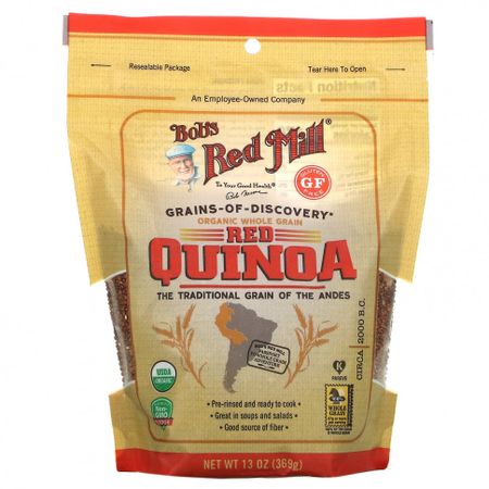 Bob's Red Mill, Органическая красная киноа, цельнозерновые, 369 г (13 унций)