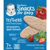Gerber, прорезыватели, вафли для мягкого прорезывания зубов, для малышей от 7 месяцев, клубника, яблоко и шпинат, 12 пакетиков, по 2 вафли в каждом
