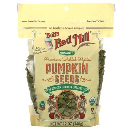 Bob's Red Mill, органические очищенные тыквенные семечки, 340 г (12 унций)