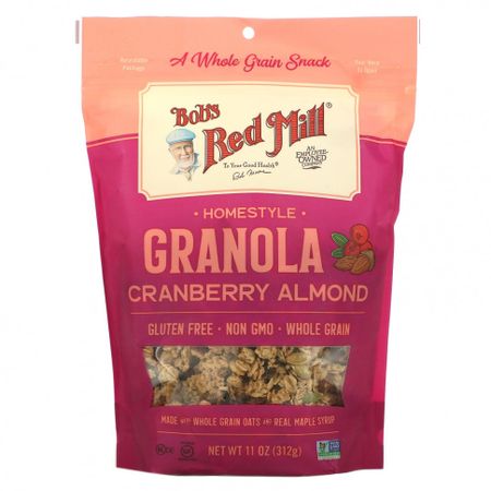 Bob's Red Mill, Печеная гранола, клюква и миндаль, 312 г (11 унций)