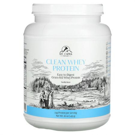 Mt. Capra, чистый сывороточный протеин, со вкусом ванили, 453 г (16 унций)