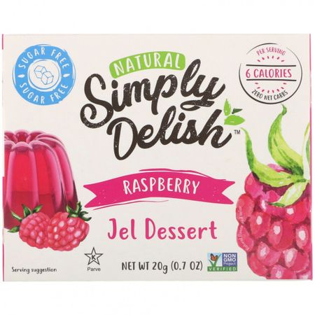 Natural Simply Delish, Натуральный десерт с желе, малина, 0,7 унции (20 г)