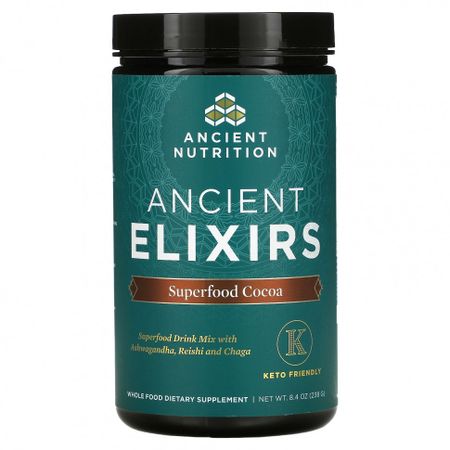 Dr. Axe / Ancient Nutrition, Ancient Elixirs, Superfood Cocoa, смесь для приготовления напитка с какао, 238 г (8,4 унции)