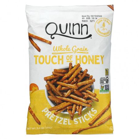 Quinn Popcorn, крендели-соломка, цельнозерновые, мед, 159 г (5,6 унции)