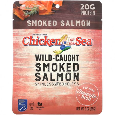 Chicken of the Sea, Копченый лосось, пойманный в дикой природе, 3 унции (85 г)