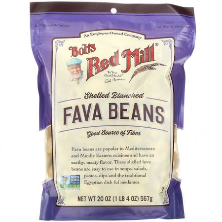 Bob's Red Mill, Фасоль Фава, бланшированная в скорлупе, 20 унций (567 г)