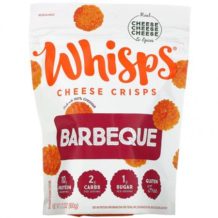 Whisps, Bacon BBQ Cheese Crisps, 2.12 oz (60 g)