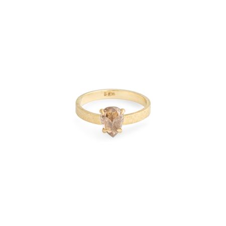 Kintsugi Jewelry Золотое кольцо Open heart со светло желтым бриллиантом