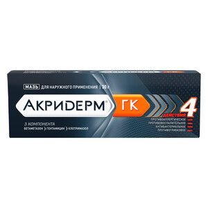 Лекарственное средство Акридерм® ГК комбинированный препарат от дерматита Мазь туба 30 г