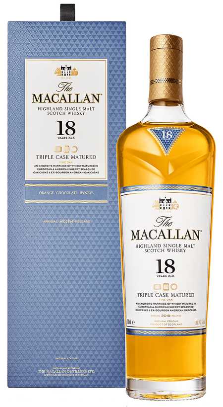 Macallan Triple Cask Matured 18 y.o. Highland single malt scotch whisky (gift box)