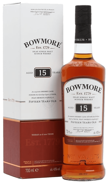 Bowmore 15 y.o. Islay single malt scotch whisky (gift box)