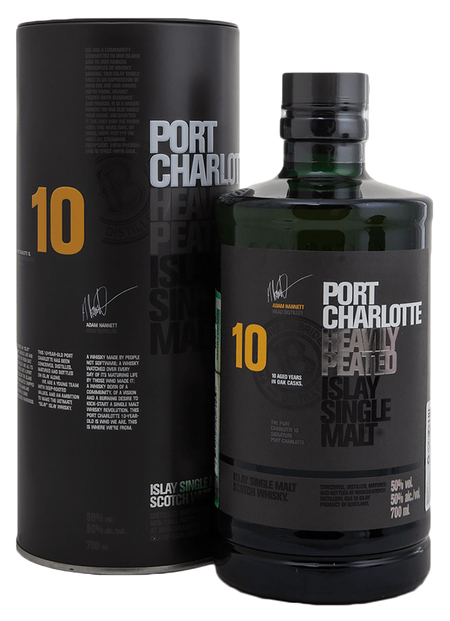 Bruichladdich Port Charlotte 10 years single malt scotch whisky (gift box)