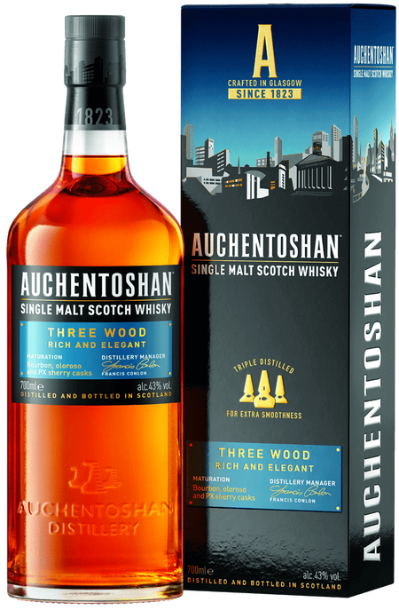 Auchentoshan Three Wood Single Malt Scotch Whisky (gift box)