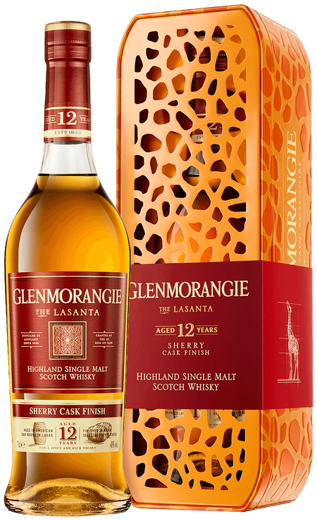 Glenmorangie Lasanta 12 y.o. single malt scotch whisky (gift box Giraffe)