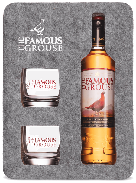 Famous Grouse 3 y.o. Blended Scotch Whisky (gift box with two glasses)