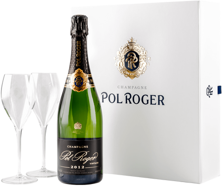 Pol Roger Brut Vintage Champagne AOC (gift box with 2 glasses)