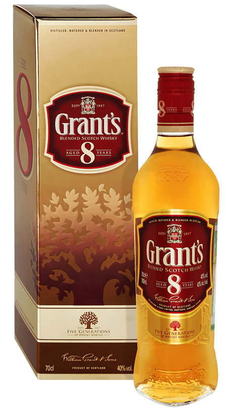 Grant's 8 y.o. Blended Scotch Whisky (gift box with 2 glasses)