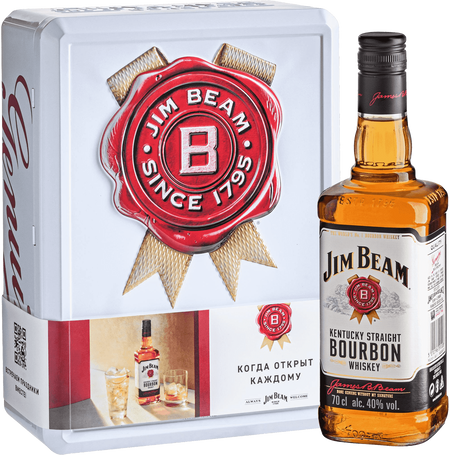 Jim Beam Kentucky Straight Bourbon Whiskey (gift box with 2 glasses)