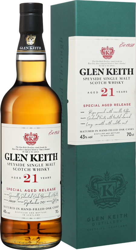 Glen Keith Speyside Single Malt Scotch Whisky 21 y.o. (gift box)