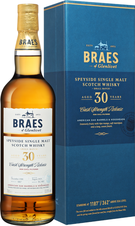 Braes of Glenlivet Speyside Glenlivet Small Batch Single Malt Scotch Whisky 30 y.o. (gift box)