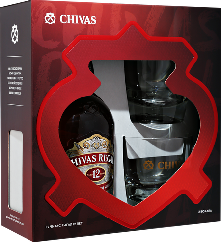 Chivas Regal Blended Scotch Whisky 12 y.o. (gift box with 2 glasses)