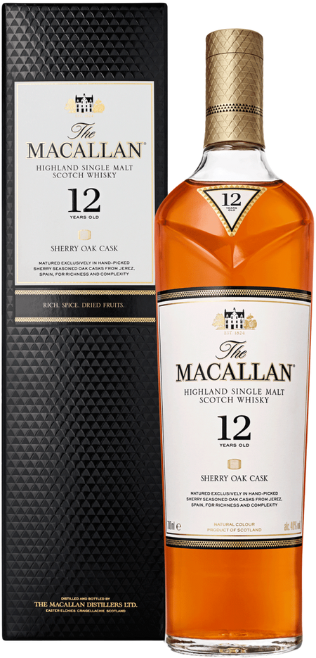 Macallan Sherry Oak Cask Highland Single Malt Scotch Whisky 12 y.o. (gift box)