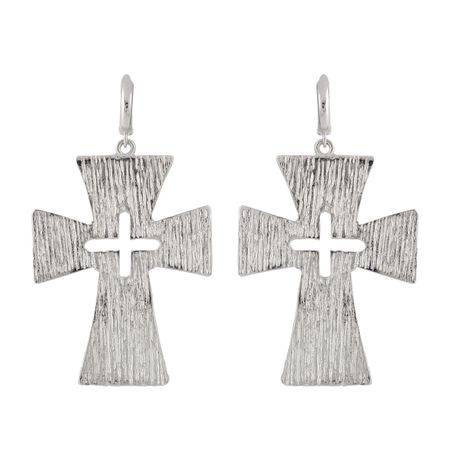 La Conception de Safina Antonina Большие серьги-кресты с серебряным покрытием