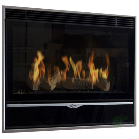 Встраиваемый газовый камин Karma ELEGANCE 67 EXCLUSIVE Slim line 15 silver metallic NG