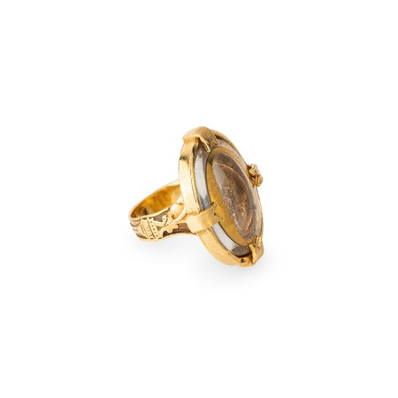 Gem Kingdom Позолоченное кольцо с камнем из прозрачного акрила