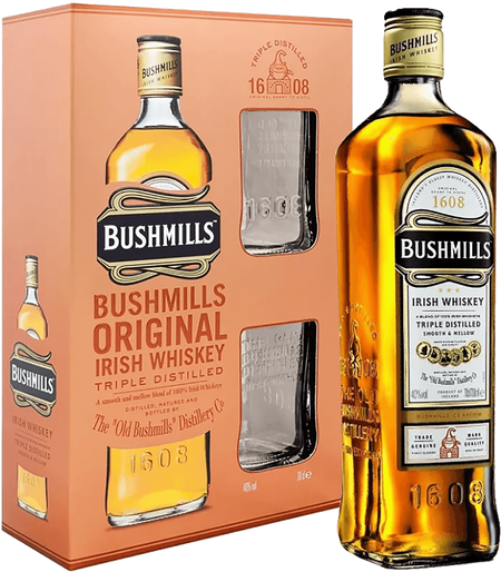 Bushmills Original Blended Irish Whiskey (gift box with 2 glasses)