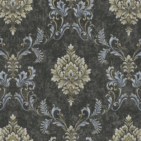 Обои Emiliana Parati Damasco Reale 73424 Винил на флизелине 1061005 ЧерныйГолубойЗолото Дамаск 12350₽