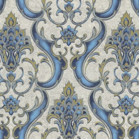 Обои Emiliana Parati Damasco Reale 73402 Винил на флизелине 1061005 БежевыйГолубойЗолото Дамаск 12350₽