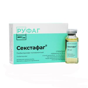 Секстафаг Пиобактериофаг поливалентный Раствор для приема внутрь местного и наружного применения 20 мл флаконы 4 шт