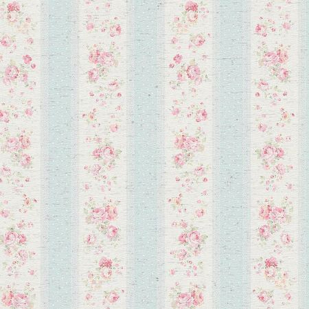 Обои AS Creation Maison Charme 39069-1 Винил на флизелине 0531005 БелыйГолубойРозовый ПолосаЦветы 2169₽