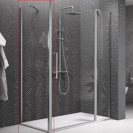 Душевая стенка Novellini Young 80 Y2F1B79-1K профиль Хром стекло прозрачное